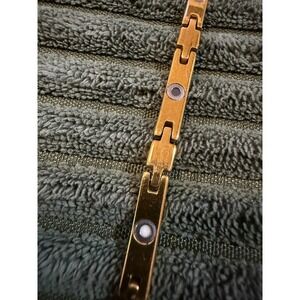 Nikken Magnetic Link Bracelet Gold Tone Health Wellness Therapy